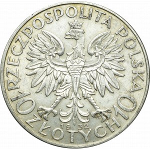 II Rzeczpospolita, 10 złotych 1932 ZZM Głowa kobiety