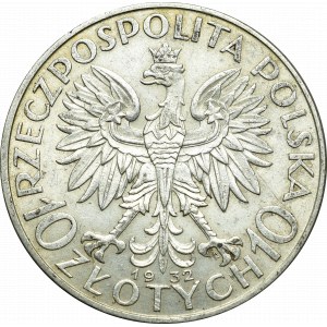 II Rzeczpospolita, 10 zlotých 1932 ZZM Hlava ženy