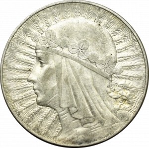 II Rzeczpospolita, 10 złotych 1932 ZZM Głowa kobiety