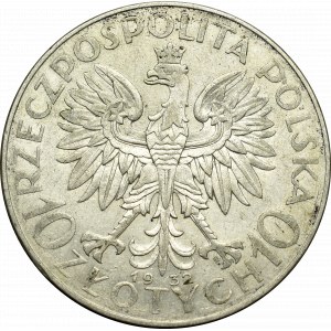 II Rzeczpospolita, 10 złotych 1932 ZZM Głowa kobiety