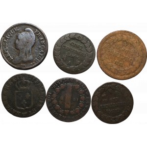 France, Copper coin set (6 copies)