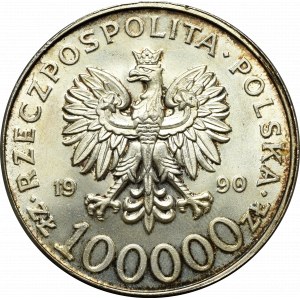 Third Republic, 100,000 zloty 1990 Solidarity