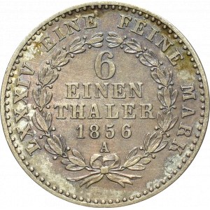 Germany, Anhalt-Bernburg, 1/6 thaler 1856