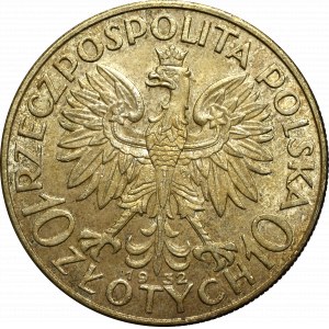 II Rzeczpospolita, 10 złotych 1932 ZZM Głowa kobiety