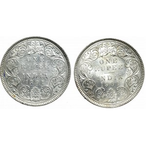 British India, Lot of 1 rupee 1901, Mumbay