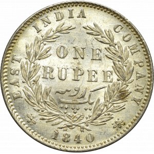 Britská India, 1 rupia 1840 - 28 bobúľ