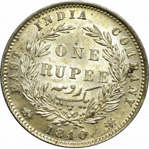 Britská Indie, 1 rupie 1840 - 28 bobulí