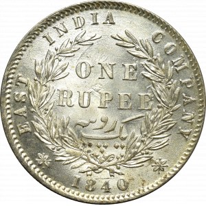 Britská Indie, 1 rupie 1840 - 28 bobulí