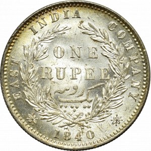 Britská India, 1 rupia 1840 - 28 bobúľ