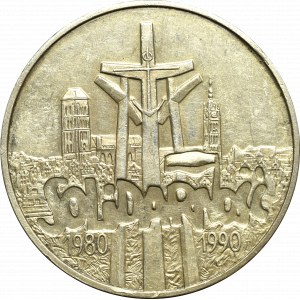 Third Republic, 100,000 zloty 1990 Solidarity