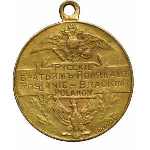 Polsko, medaile Rusové polským bratrům 1914.