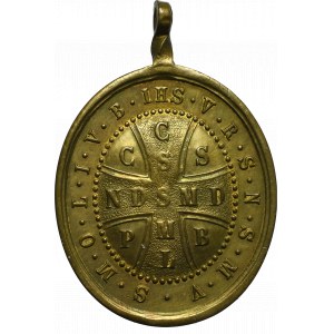 Itálie, medailon svatého Benedikta 19. století