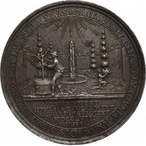 August III Sas, Medal for the centenary of the founding of the Gdansk city school 1758 - collector's copy