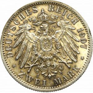 Germnay, Wuertemberg, 2 mark 1907