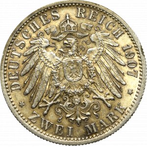 Niemcy, Wirtemberga, 2 marki 1907