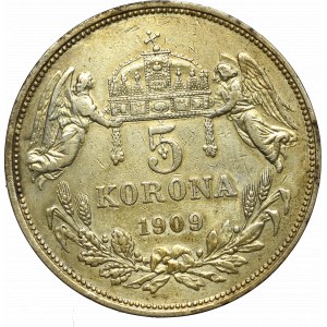 Maďarsko, František Josef, 5 korun 1909