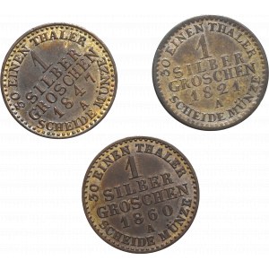 Germany, Preussen, Lot of 1 silbergroschen 1821-1860