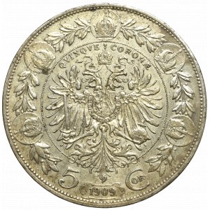 Rakousko-Uhersko, František Josef, 5 korun 1909