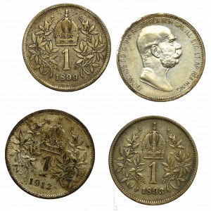 Rakúsko-uhorský súbor 1 koruna 1893-1916