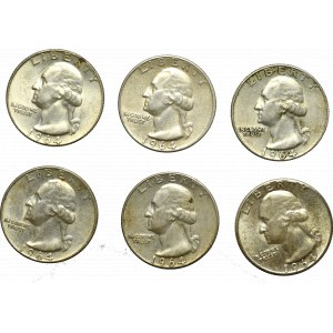 USA, Lot of quarter dollars 1964