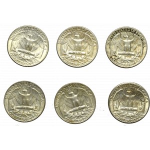 USA, Lot of quarter dollars 1964