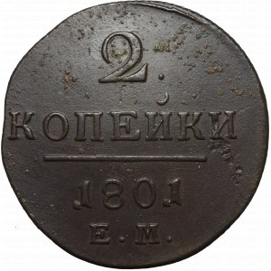 Rosja, Paweł I, 2 kopiejki 1801 EM, Jekaterinburg