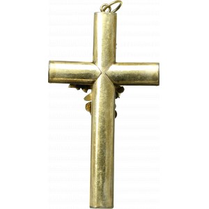 Slezsko, biedermeierový kříž 19. století, zlacený