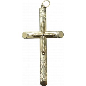 Silesia, Biedermeier cross 19th century gilt