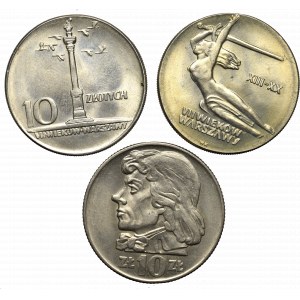 Poľská ľudová republika, sada 10 kusov zlata 1960-65