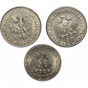 Poľská ľudová republika, sada 10 kusov zlata 1960-73