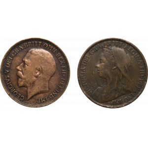 Spojené kráľovstvo, sada 1 Pence 1900 a 1916