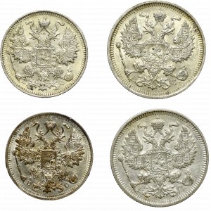 Rosja, Mikołaj II, Zestaw 15-20 kopiejek 1913-15