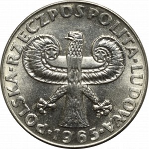 Poľská ľudová republika, 10 zlotých 1965 Stĺpec - nepopísaná vzorka niklu