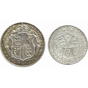 United Kingdom, Set Floren 1900 and 1/2 crown 1914
