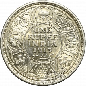 British India, 1 rupee 1913