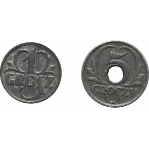 GG, Set of 1-5 pennies 1939