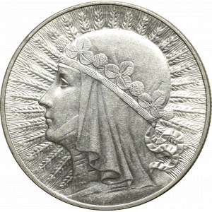 II Rzeczpospolita, 10 złotych 1932 ZZM Głowa kobiety