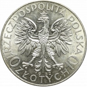 II Rzeczpospolita, 10 Zloty 1932 ZZM Kopf einer Frau