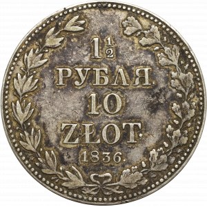 Zabór rosyjski, Mikołaj I, 1-1/2 rubla=10 złotych 1836, Warszawa