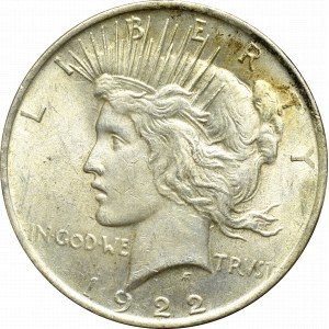 USA, dolár 1922 Mierový dolár