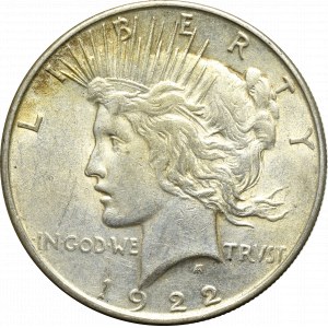 USA, 1 dolár 1922 Mierový dolár