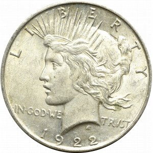 USA, dolár 1922 Mierový dolár