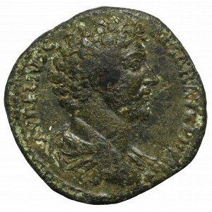 Roman Empire, Marcus Aurelius, Sestertius Minerva