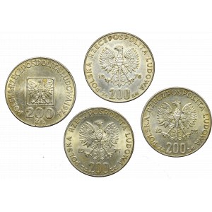 Polská lidová republika, sada stříbrných 200 zlatých mincí