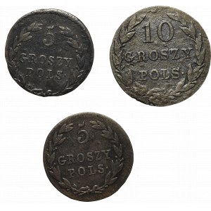 Kingdom of Poland, Set of 5-10 pennies 1818-26