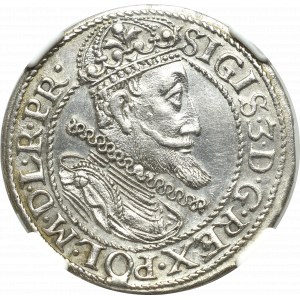 Žigmund III Vasa, Ort 1615, Gdansk - gotický štít / ex Pączkowski - NGC MS62