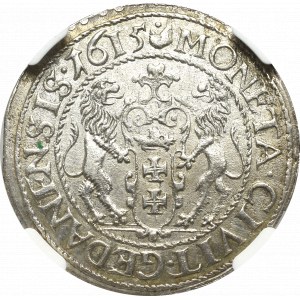 Žigmund III Vasa, Ort 1615, Gdansk - gotický štít / ex Pączkowski - NGC MS62