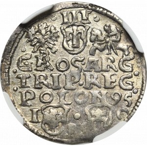 Zikmund III Vasa, Trojak 1595, Bydgoszcz - NGC MS62