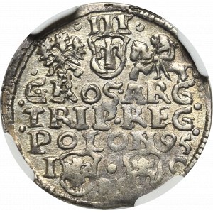 Žigmund III Vasa, Trojak 1595, Bydgoszcz - NGC MS62