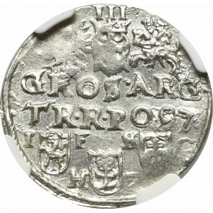 Sigismund III, 3 groschen 1597, Bromberg - NGC MS64